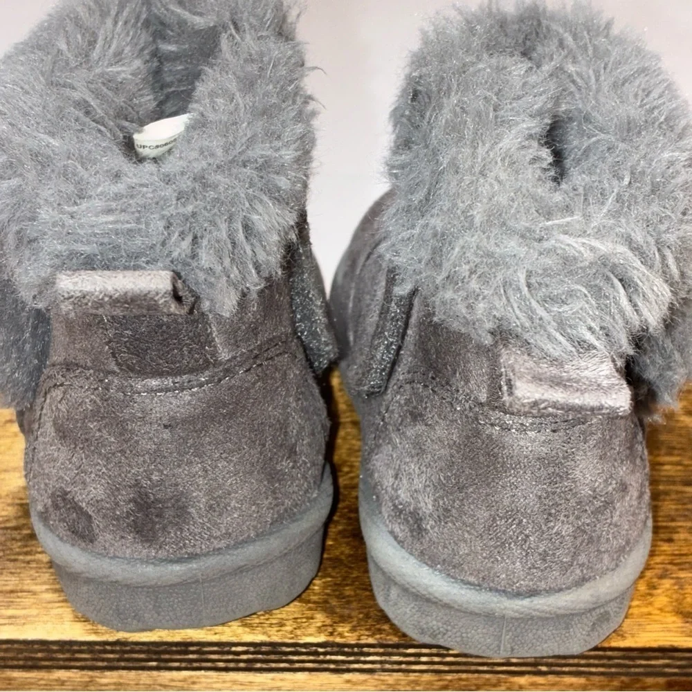 Wonder Nation Baby Girl Faux Fur Shearling Boot Gray Toddler Size 3